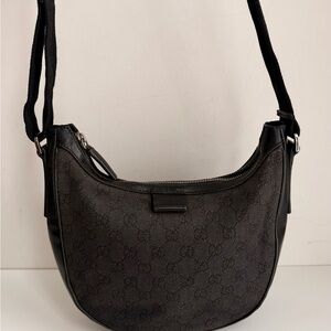 Authentic GUCCI GG Monogram Half Moon Crossbody Bag